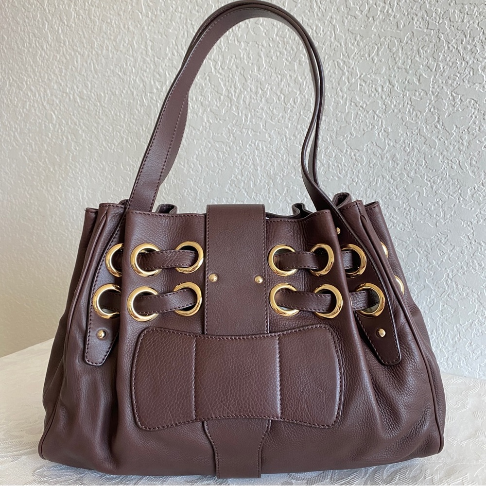 Jimmy Choo Brown Grommets Bag - Gem
